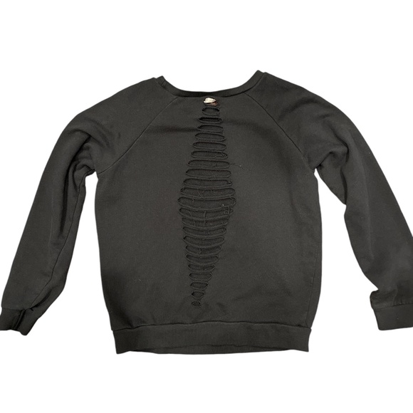 Marilyn Monroe ™ Black Cut Out Back “Thank God I’m Fabulous” Sweatshirt M - Picture 2 of 3